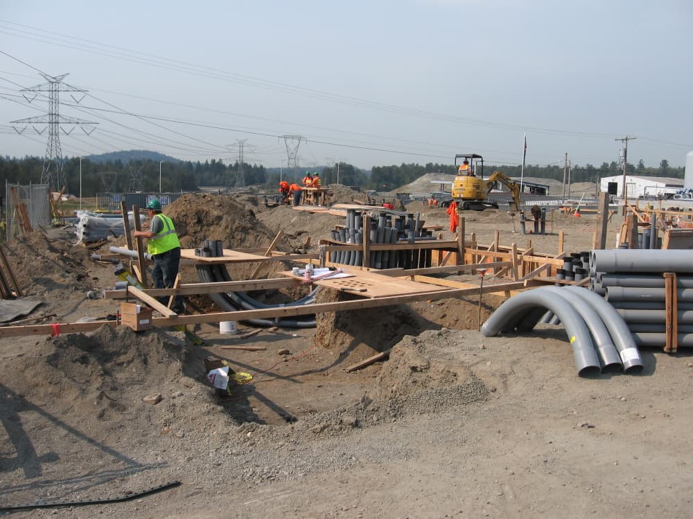 Underground conduit and duct-bank rough-in for the bio-energy facility
