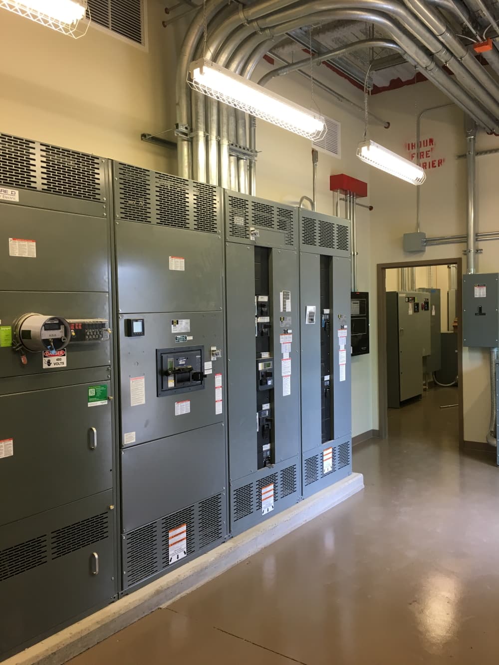 Hospital switchgear and transfer equipment lineup